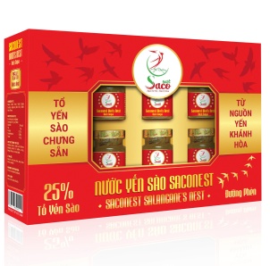 Nước Yến Sào Cao Cấp Saconest  Đường Phèn 25% Yến Sào, Hộp 6 lọ - 70ml/lọ