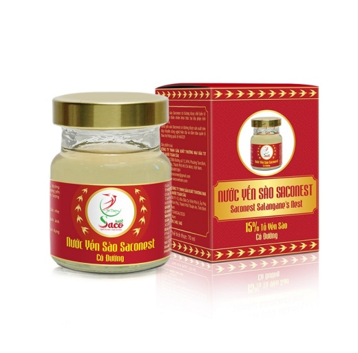 Nước Yến Sào Cao Cấp Saconest Có đường, 15% Yến Sào, Lọ 70ml 